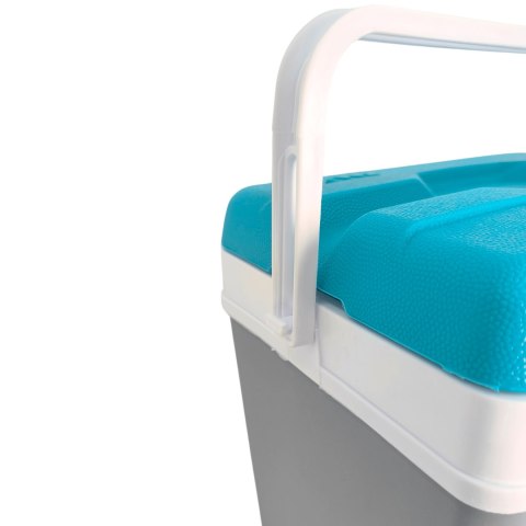 Lodówka turystyczna 24L KAMAI EDA na wkłady mrożące, szara z białą rączką i niebieską pokrywą