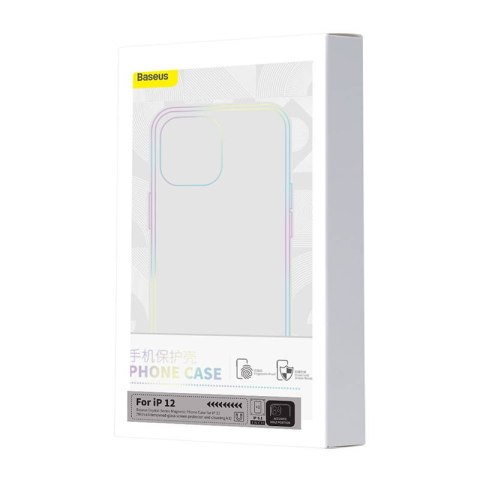 Etui ochronne Baseus Magnetic Crystal Clear do iPhone 12 (transparentne) + szkło hartowane + zestaw czyszczący