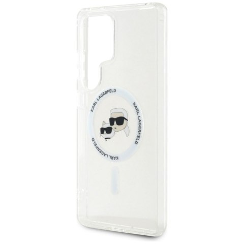 Karl Lagerfeld Button Karl & Choupette Heads Printed Logo MagSafe - Etui Samsung Galaxy S25 Ultra (biały)