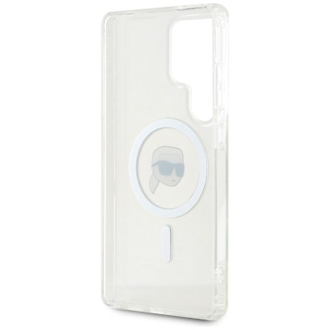 Karl Lagerfeld Button Karl Head Printed Logo MagSafe - Etui Samsung Galaxy S25 Ultra (biały)