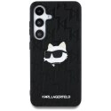 Karl Lagerfeld Leather Monogram Pin Logo Choupette Head - Etui Samsung Galaxy S25 (czarny)
