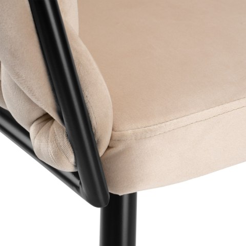 Krzesło welurowe plecione COFTON BLACK VELVET beżowe