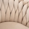 Krzesło welurowe plecione COFTON BLACK VELVET beżowe