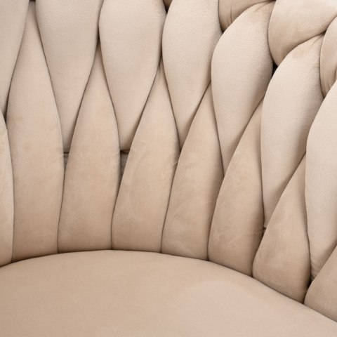 Krzesło welurowe plecione COFTON BLACK VELVET beżowe