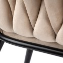 Krzesło welurowe plecione COFTON BLACK VELVET beżowe