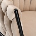 Krzesło welurowe plecione COFTON BLACK VELVET beżowe