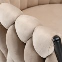Krzesło welurowe plecione COFTON BLACK VELVET beżowe