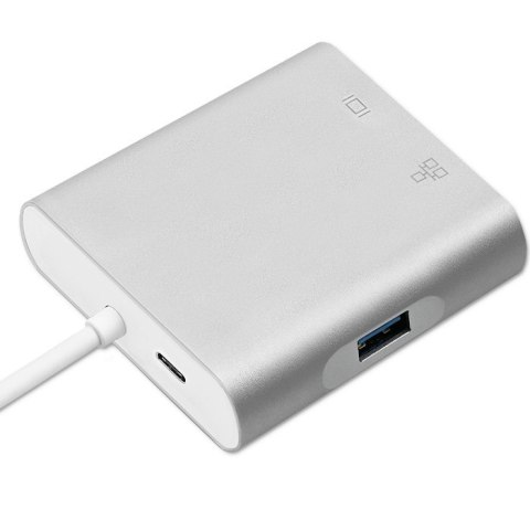 Qoltec Hub Adapter USB-C 3.1 4w1 | USB 3.0 | VGA | RJ45 | USB-C PD 92W