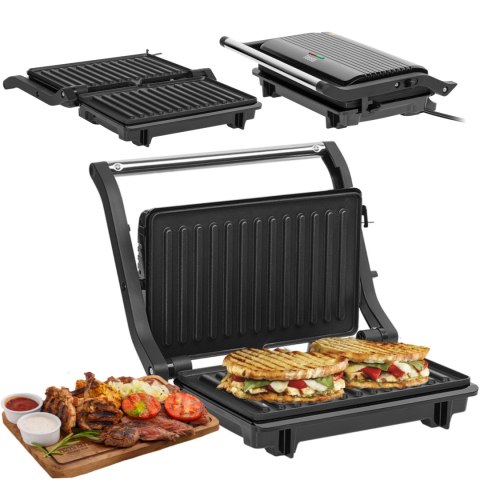 Panini grill TEESA, toster, opiekacz, 1000W, 3 pozycje
