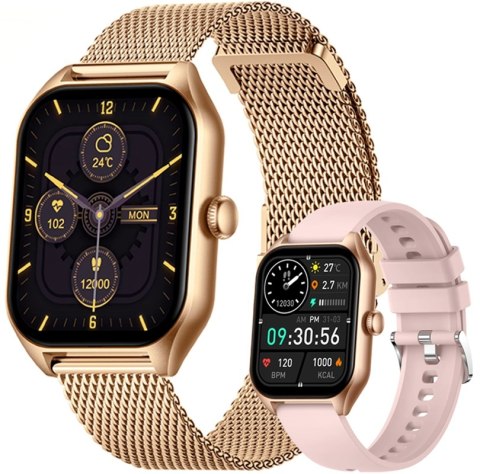 Smartwatch Damski Rubicon RNCF03-5 Różowe złoto Bransoleta + Pasek