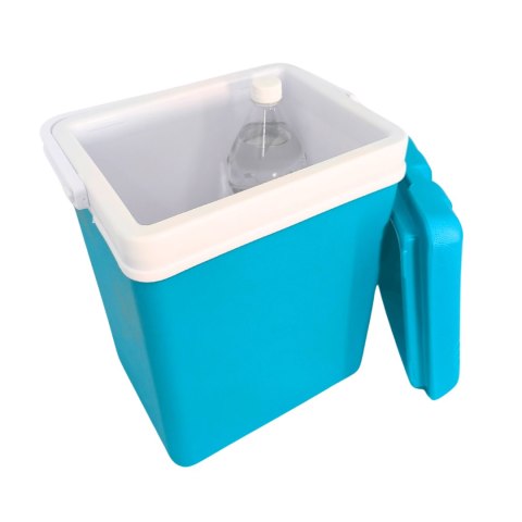 Lodówka turystyczna 15L KAMAI EDA na wkłady mrożące, szara z białą rączką