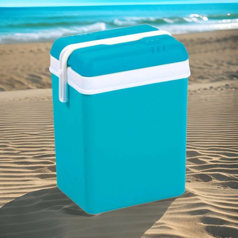 Lodówka turystyczna 15L KAMAI EDA na wkłady mrożące, szara z białą rączką