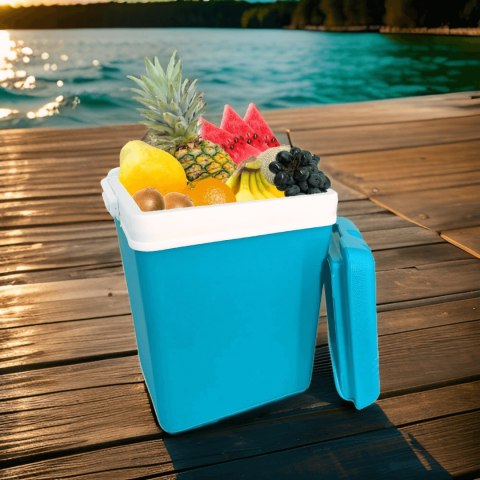 Lodówka turystyczna 15L KAMAI EDA na wkłady mrożące, szara z białą rączką