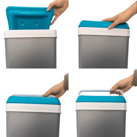 Lodówka turystyczna 15L KAMAI EDA na wkłady mrożące, niebieska z białą rączką