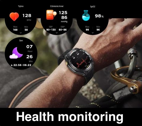 Smartwatch Męski Rubicon RNCF37-1 GPS BLACK