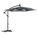 Parasol ogrodowy składany 6 segmentowy 350 cm z pokrowcem i lampkami Plonos PL-882