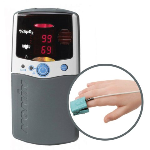 NONIN PALMSAT 2500A + SENSOR 8000AP Pulsoksymetr przenośny, sensor dziecięcy