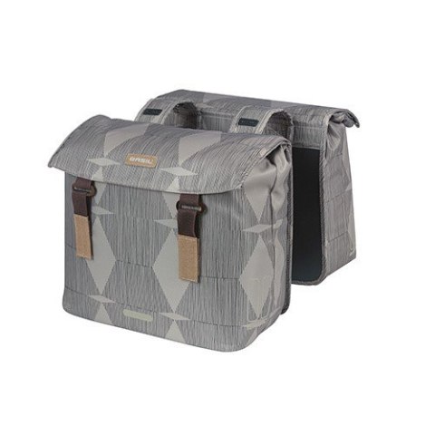 Sakwa podwójna BASIL ELEGANCE DOUBLE PANNIER BAG 40-49 Universal Bridge System, wodoodporna chateau taupe (NEW)