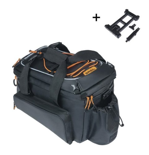 Torba na bagażnik BASIL MILES TARPAULIN TRUNKBAG XL PRO MIK 9-36L, MIK System (ready to go), 100% wodoodporna black orange (NEW)