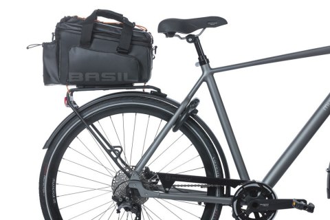 Torba na bagażnik BASIL MILES TARPAULIN TRUNKBAG XL PRO MIK 9-36L, MIK System (ready to go), 100% wodoodporna black orange (NEW)