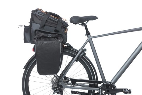 Torba na bagażnik BASIL MILES TARPAULIN TRUNKBAG XL PRO MIK 9-36L, MIK System (ready to go), 100% wodoodporna black orange (NEW)