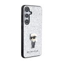 Karl Lagerfeld Fixed Glitter Ikonik Logo Metal Pin - Etui Samsung Galaxy S24 (srebrny)