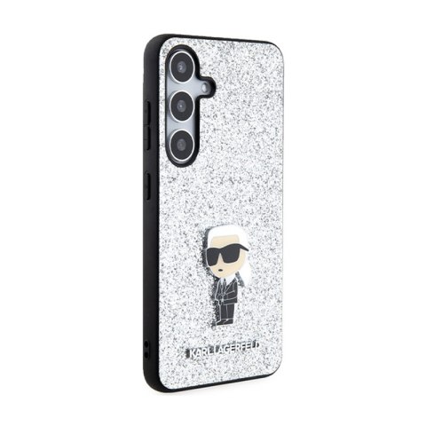 Karl Lagerfeld Fixed Glitter Ikonik Logo Metal Pin - Etui Samsung Galaxy S24 (srebrny)