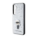 Karl Lagerfeld Fixed Glitter Ikonik Logo Metal Pin - Etui Samsung Galaxy S24 (srebrny)