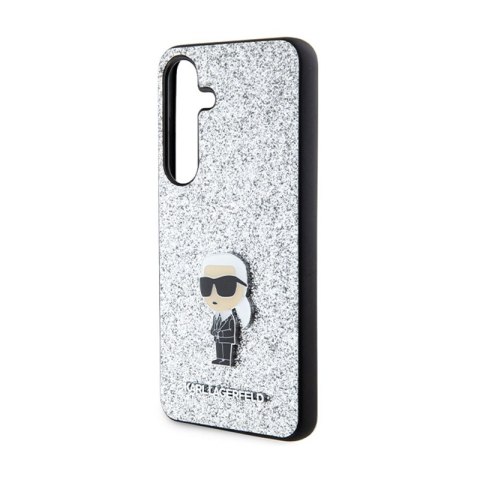 Karl Lagerfeld Fixed Glitter Ikonik Logo Metal Pin - Etui Samsung Galaxy S24 (srebrny)