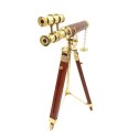 Duża mosiężna luneta na trójnogu - Wysokość maksymalna 57 cm - TDBL