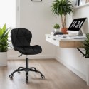 Fotel biurowy na kółkach Spiner Black czarny velvet