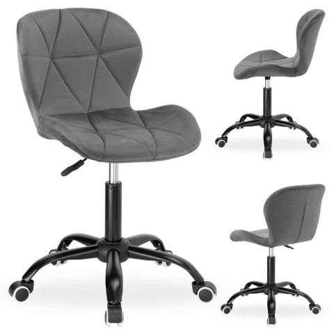 Fotel biurowy na kółkach Spiner Black grafitowy velvet