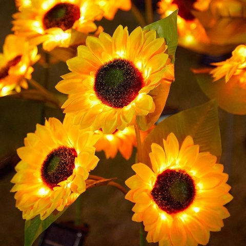 Ozdobne ogrodowe lampki solarne Rebel - słonecznik