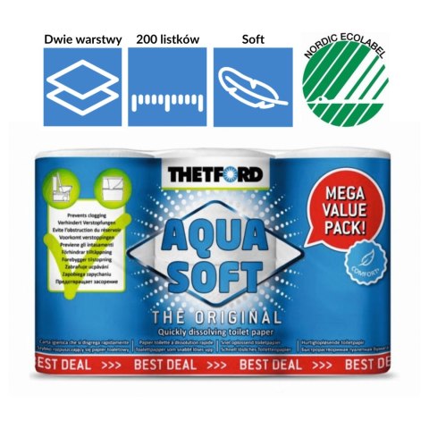 Papier toaletowy 6-pak do toalet turystycznych THETFORD