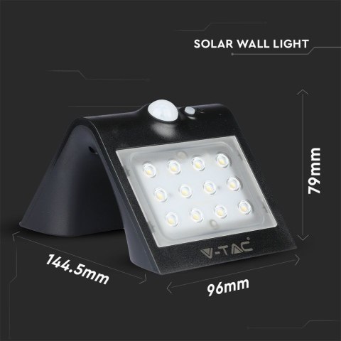 Trójkątna Lampa Solarna 1.5W, Czarna V-TAC