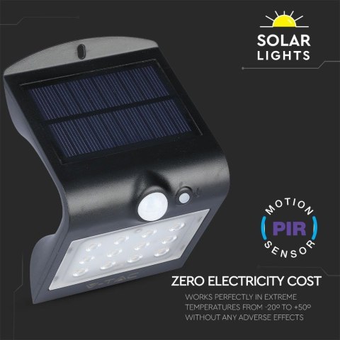 Trójkątna Lampa Solarna 1.5W, Czarna V-TAC