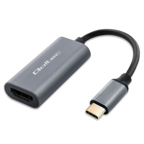 Qoltec Adapter Aluminiowa Przejściówka USB-C 3.1 MHL na HDMI 4K | 60Hz | 32AWG do Laptop Smartfon