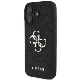Guess Grained Big 4G Logo Small Classic Logo - Etui do iPhone 16 (czarny)