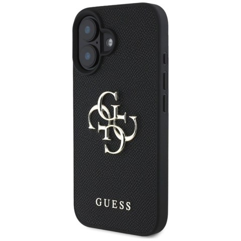 Guess Grained Big 4G Logo Small Classic Logo - Etui do iPhone 16 (czarny)
