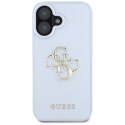 Guess Grained Big 4G Logo Small Classic Logo - Etui do iPhone 16 (niebieski)