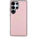 Guess Hot Stamp 4G Pattern Triangle Metal Logo - Etui Samsung Galaxy S25 Ultra (różowy)