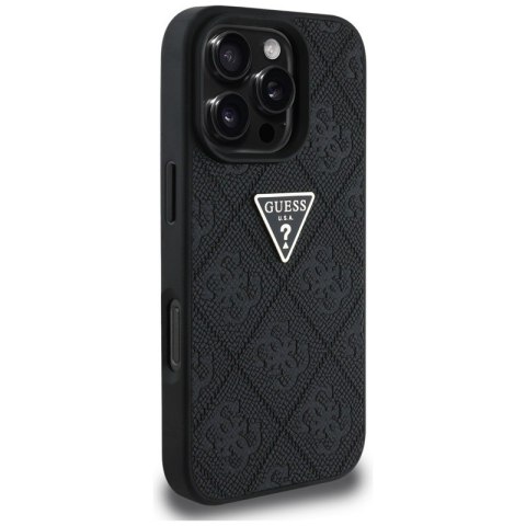 Guess Hot Stamp 4G Pattern Triangle Metal Logo - Etui do iPhone 16 Pro Max (czarny)