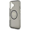 Guess IML Metal Mountain Logo MagSafe - Etui do iPhone 16 (czarny)