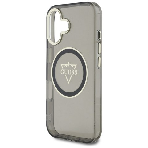 Guess IML Metal Mountain Logo MagSafe - Etui do iPhone 16 (czarny)