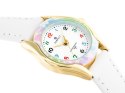 ZEGAREK DZIECIĘCY PERFECT LP223-04 - KOMUNIJNY - biały / barwny ring (zp800b) + BOX