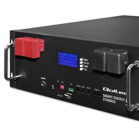 Qoltec Stabilny Magazyn energii LiFePO4 do RACK | 5.12kWh | 51.2V | 100Ah | BMS | LCD