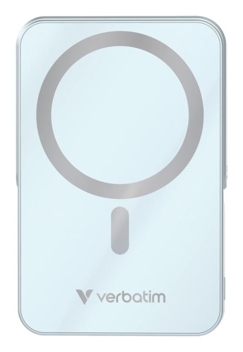 Verbatim Charge 'n' Go Magnetic Wireless Litowo-polimerowy (LiPo) 10000 mAh Bezprzewodowe ładowanie Niebieski