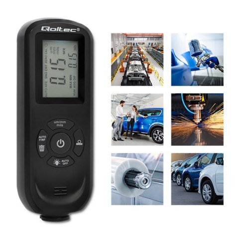 Qoltec Miernik grubości lakieru z podświetlanym bocznym wyświetlaczem LCD | 0 ~ 2000um