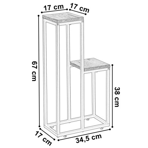 Kwietnik stojący czarny HAZEL CRAFT