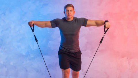 Zestaw gum oporowych do ćwiczeń - Power Tube Set , 5-80 kg, 5 gumy, REBEL ACTIVE